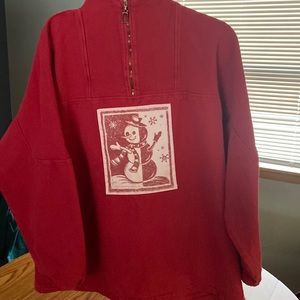 1X Coldwater Creek red sweatshirt with snowman